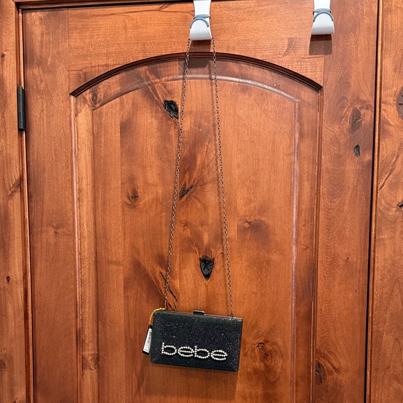 bebe Handbags - Bebe Black Sparkle Evening Bag